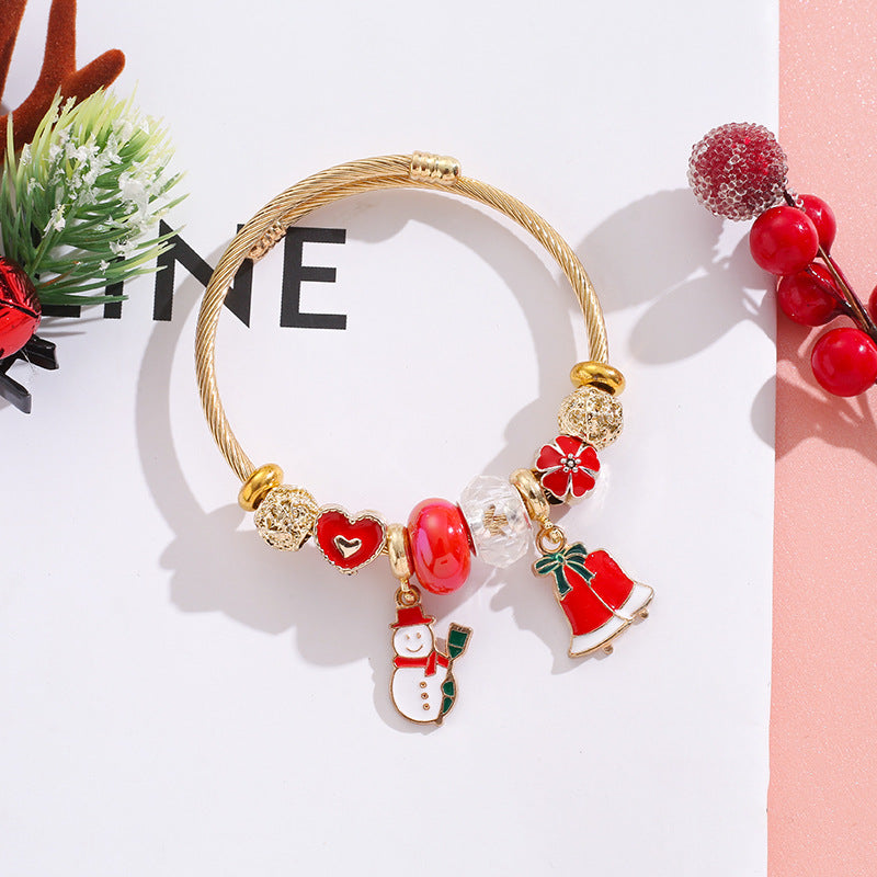 Wholesale Stainless Steel Santa Christmas Bracelet