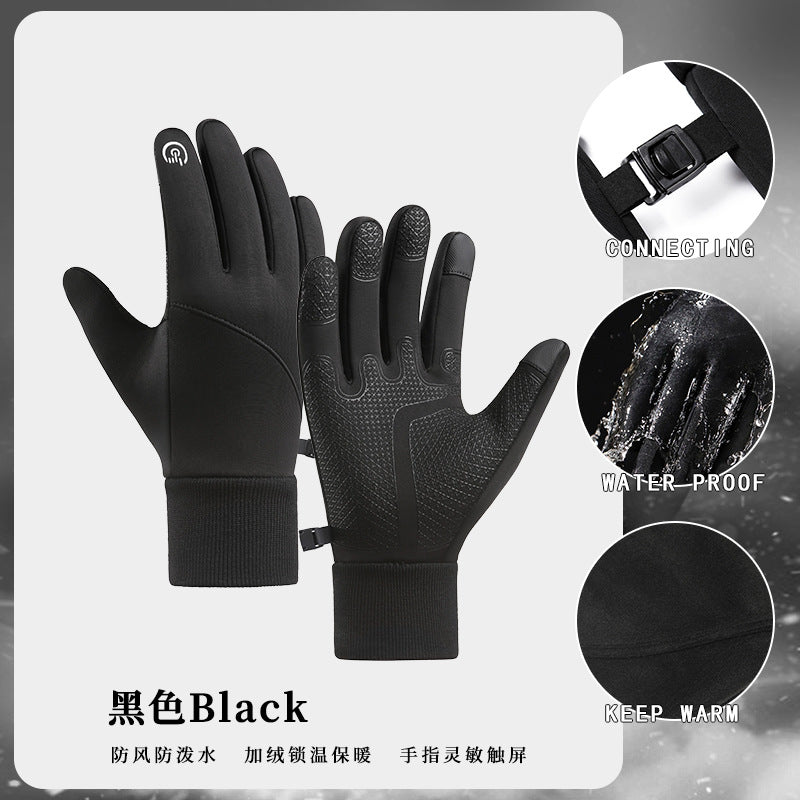 Wholesale Sports Men's Fleece Cycling Polyester Glove
