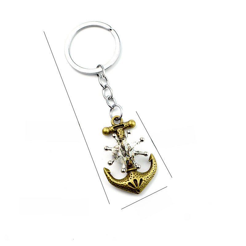 Wholesale personalized retro pirate ship keychain