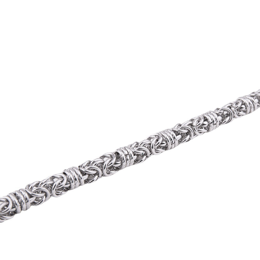 Wholesale Men's Woven Pattern Titanium Steel Bracelet