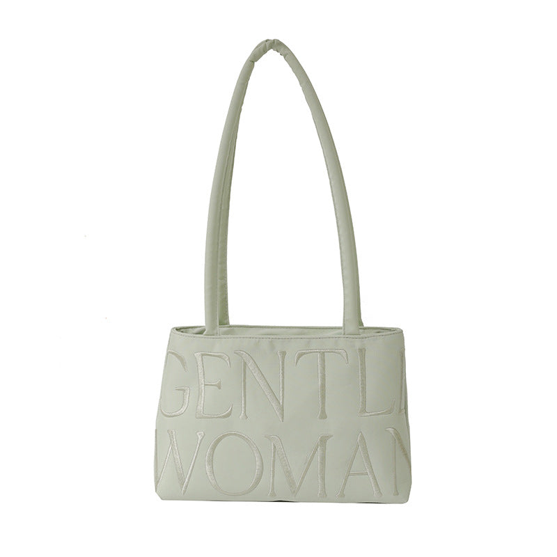 Wholesale Colorful nylon cloth bag with embroidered letters shoulder bag