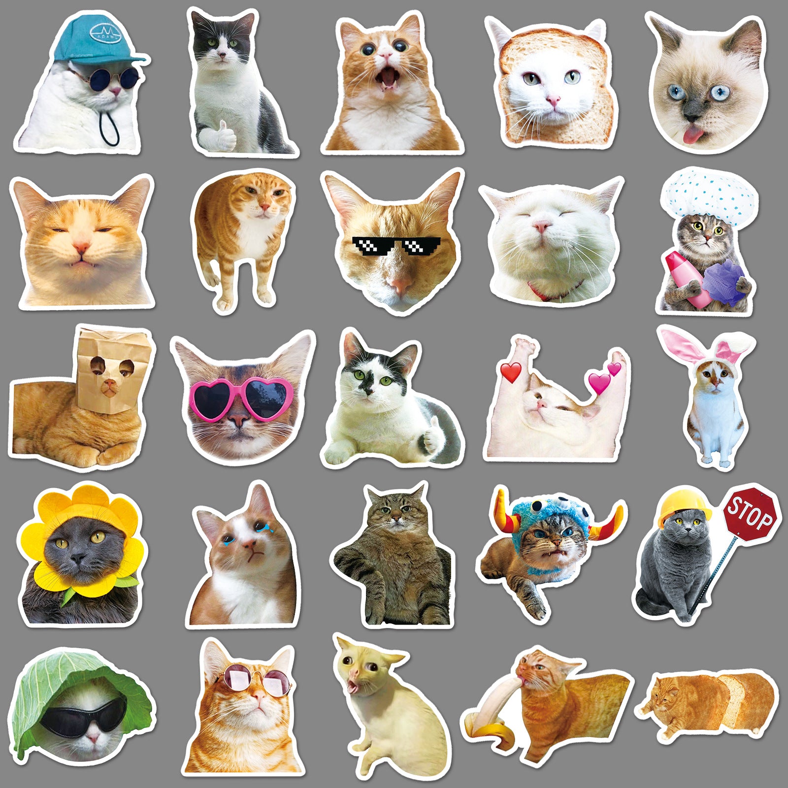 Wholesale 50pcs cat expression bag graffiti personality  sticker