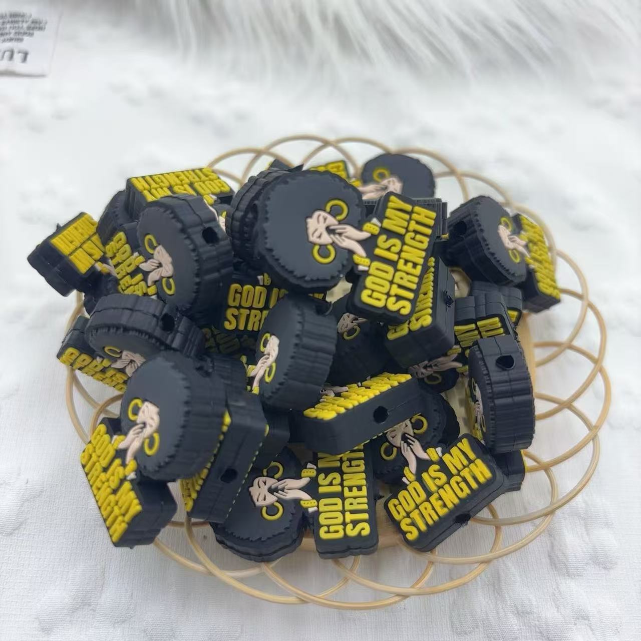 Wholesale 100pcs silicone beads black series silicone beads  Focal Beads