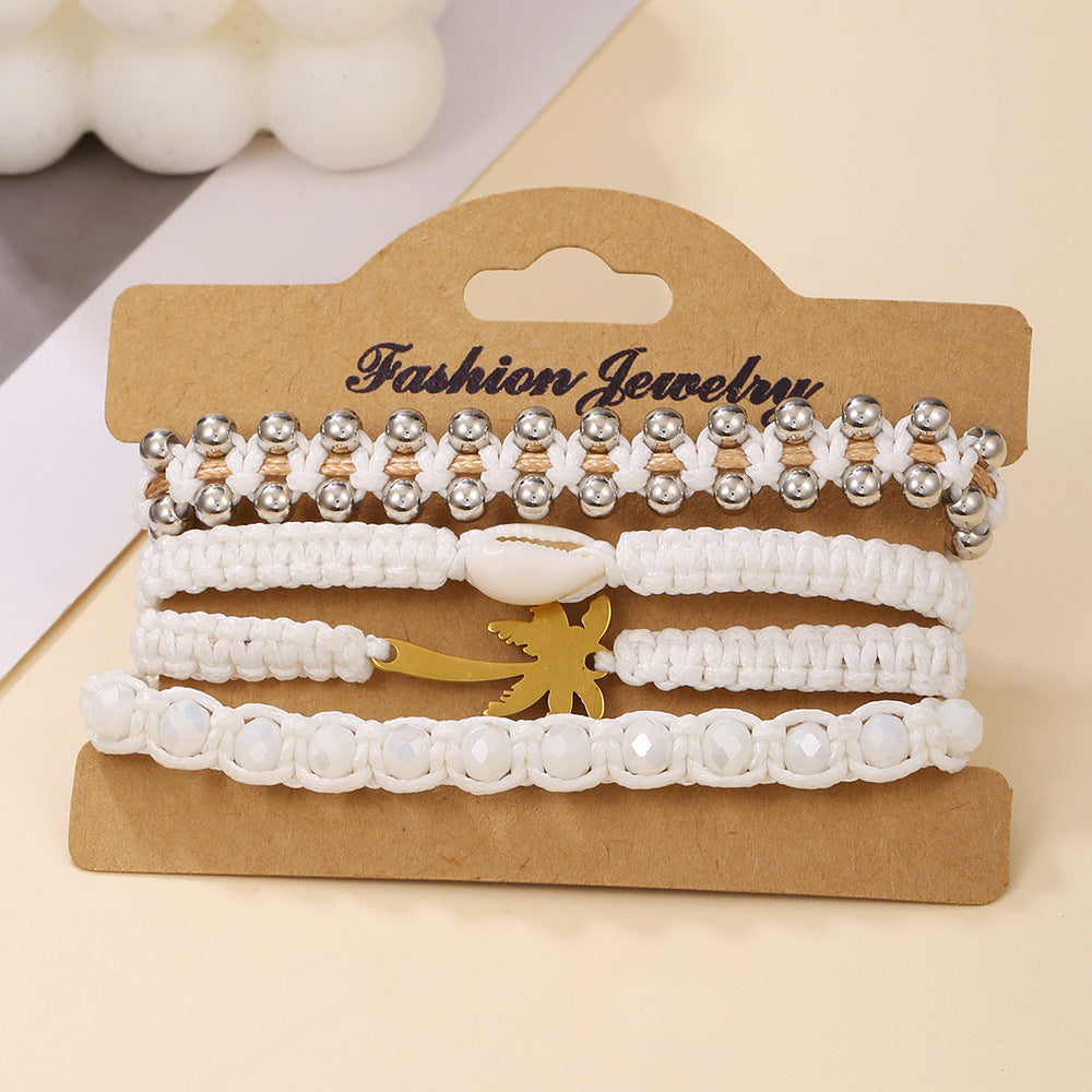 Wholesale Fashion Soft Clay Set Good Friends Multi-layer Rice Bead Braided Temperament Bracelet