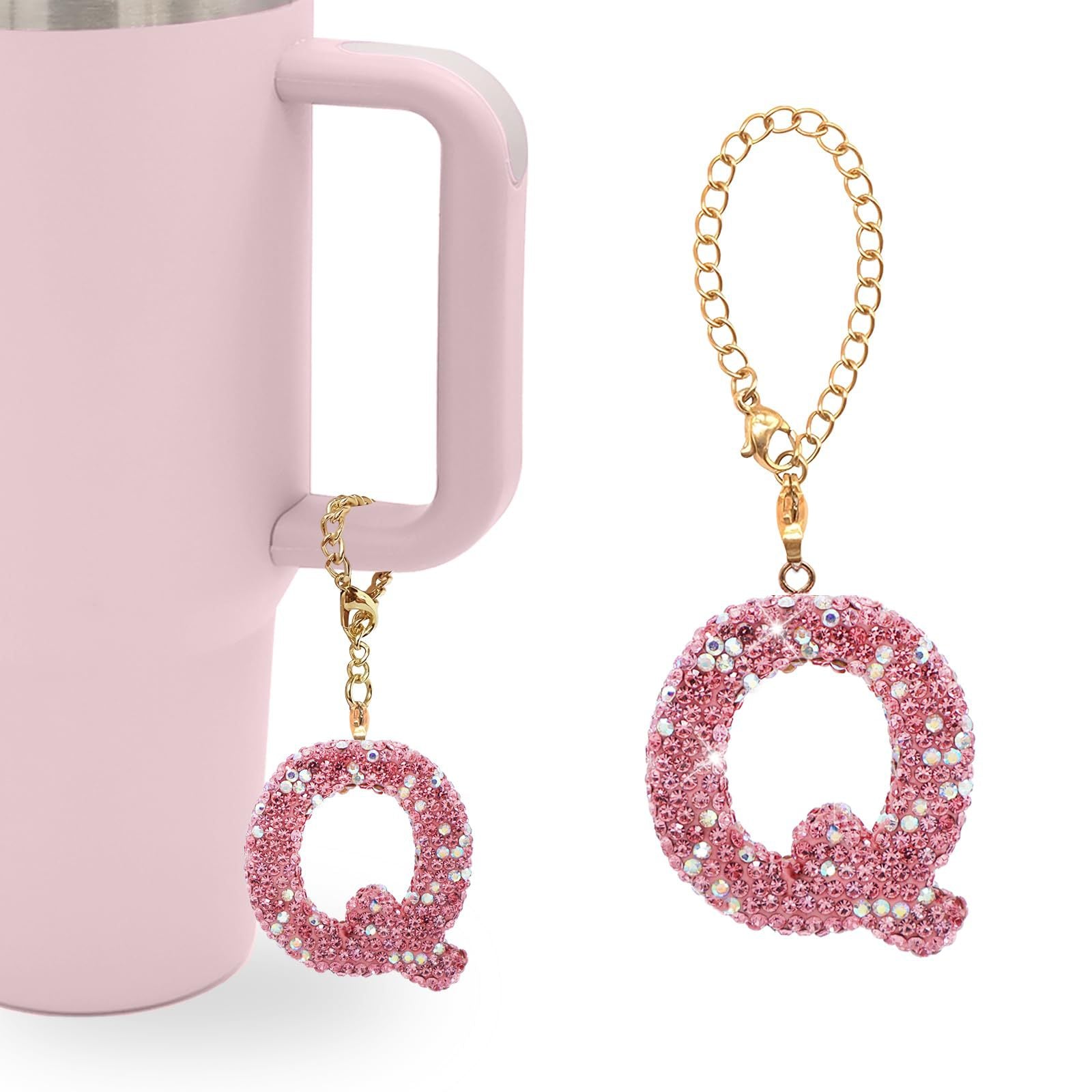 Wholesale Pink Diamond English Letter Water Cup Chain Pendant Cup Accessories