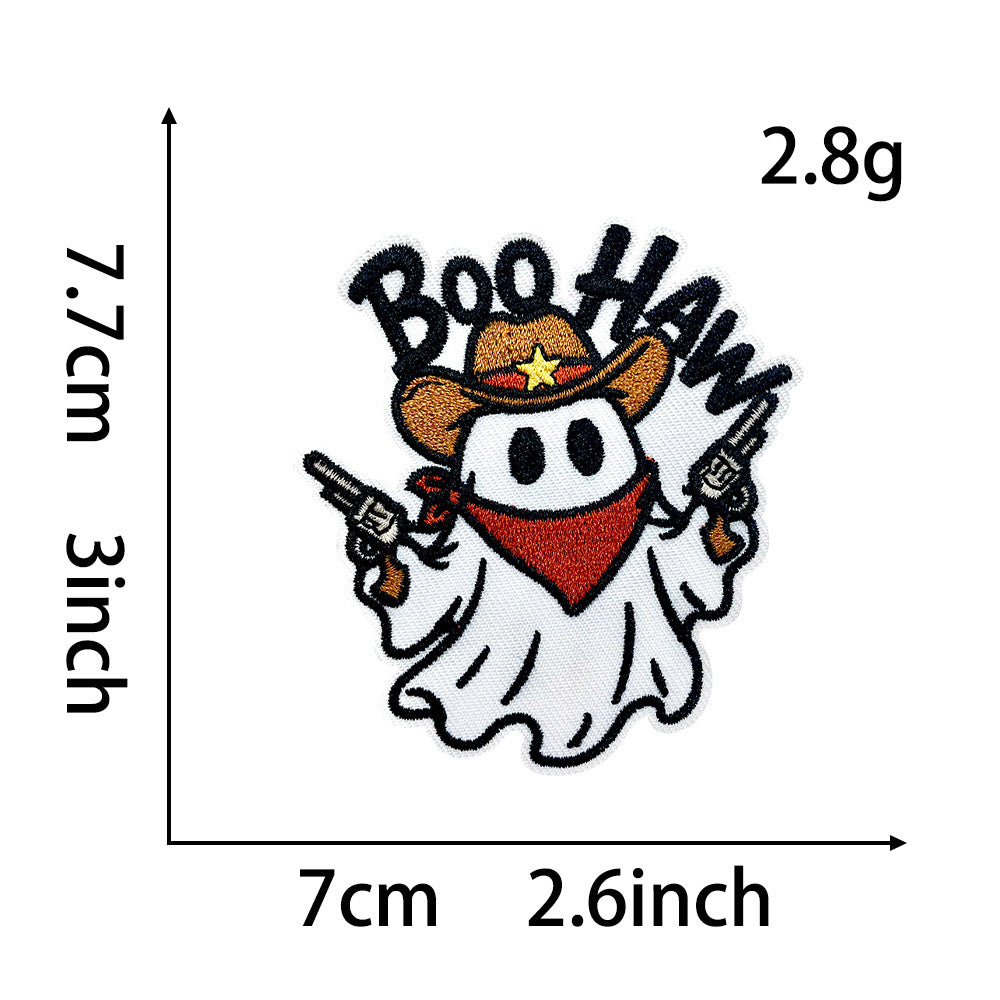 Wholesale  Embroidered Sequin Patches Ghost Witch Pumpkin Skull Haunted House Designs DIY Fashion Accessory For Coats And Clothing