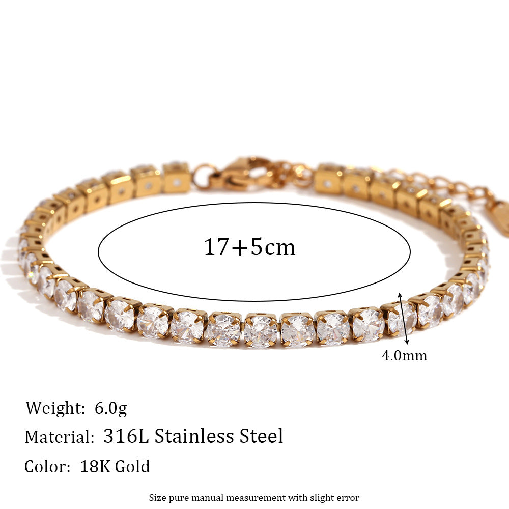 Wholesale Gold and silver zircon-set Stainless Steel Bracelets