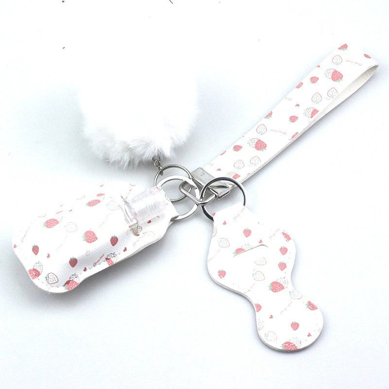 Wholesale PU Leather Case Empty Bottle Keychain Accessory Set