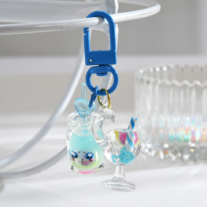 Wholesale Acrylic Flamingo Luminous Cup Keychain