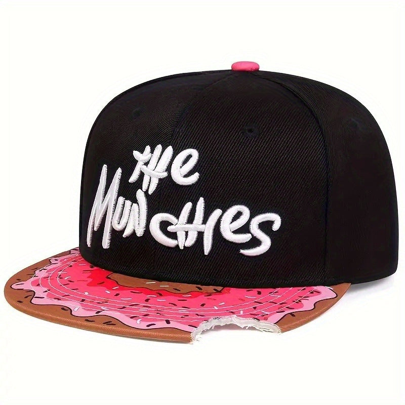 Wholesale Notched Donut Embroidered Flat Cap