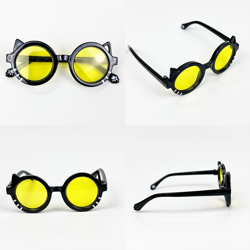 Wholesale 6. 5cm wide cat sunglasses  Doll Accessories