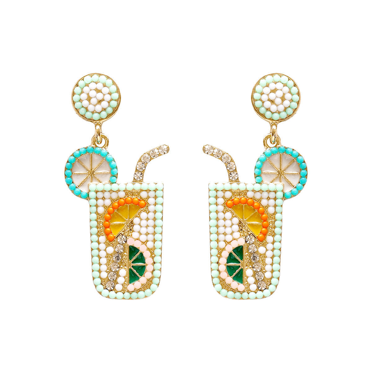 Wholesale Small Fresh Fruit Drink Rice Bead Earrings