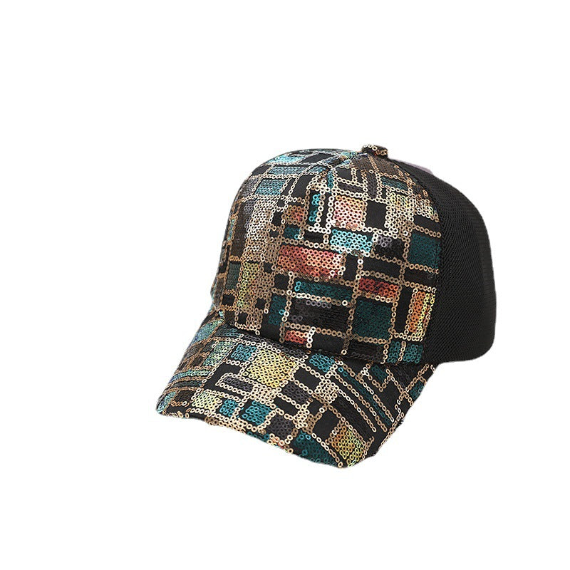 Wholesale Colorful Sequin Mesh Breathable Stitching Children's Baseball Cap