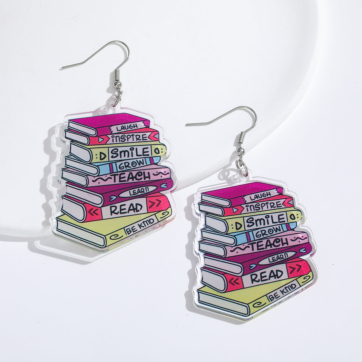 Wholesale Teacher's Day teach glitter acrylic earrings campus teacher earrings cute jewelry