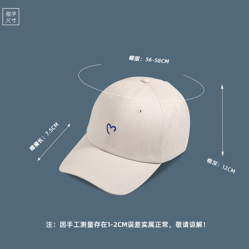 Wholesale Heart Embroidered Sun Protection Baseball Cap