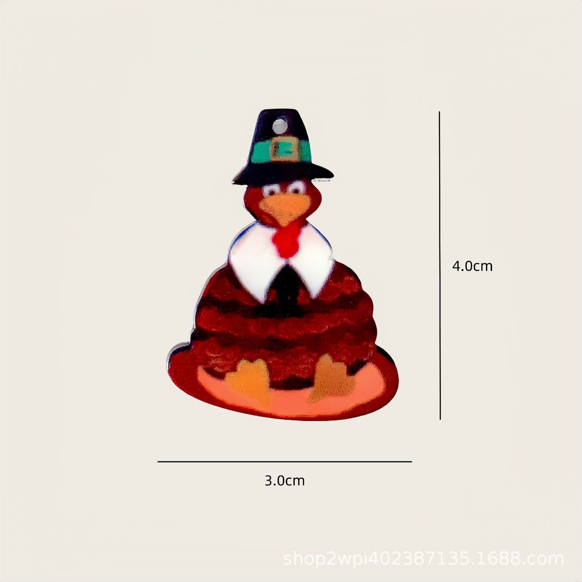 Wholesale 30pcs/pack Thanksgiving Turkey Acrylic Flatback Accessories DIY Crafts