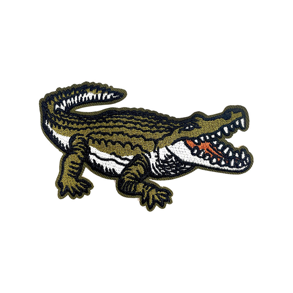 Wholesale Polyester Embroidered Cartoon Crocodile Patch DIY Iron On Applique For Shoes Hats Fashion Accessory