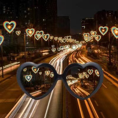 Wholesale Love Light Special Effect Glasses Internet Celebrity Valentine's Day Gift Peach Heart Change Love Creative Glasses