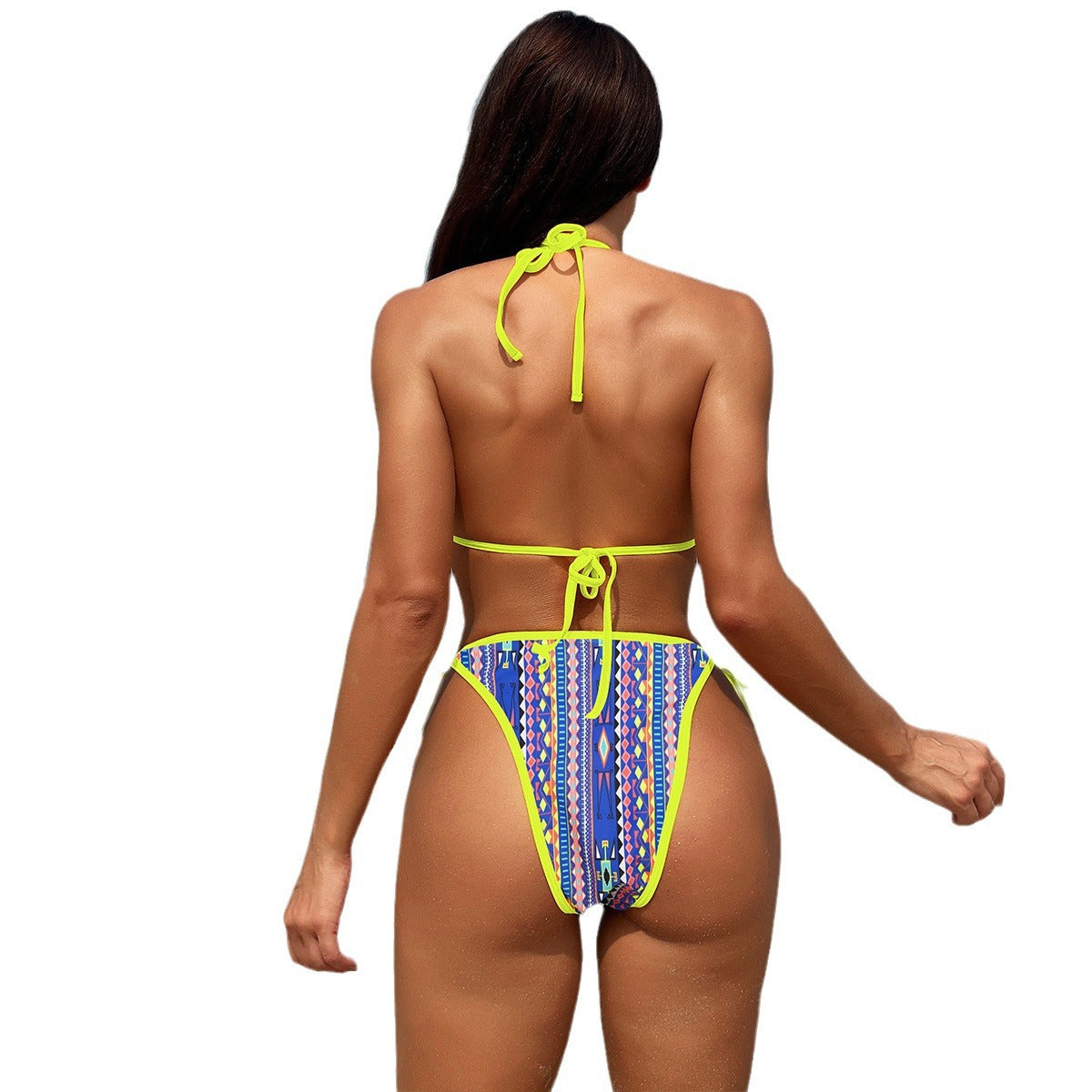 Wholesale Cow Print Backless Strap Bikini Tankini Swimsuit