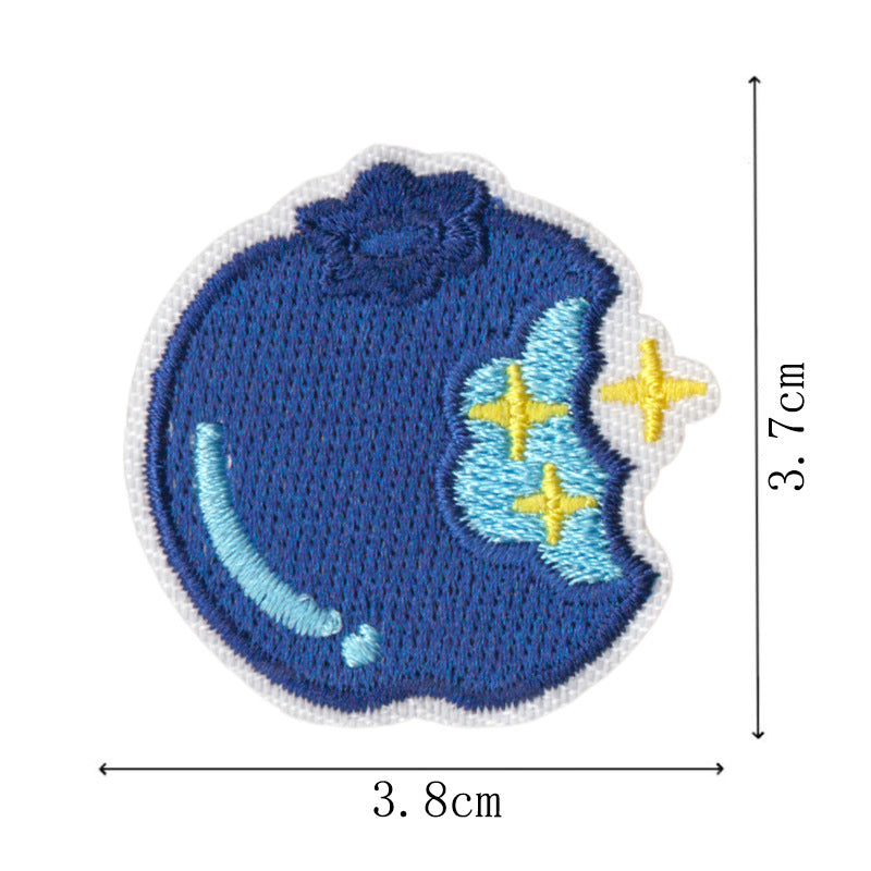 Wholesale Blue Dessert Cake Iron On Embroidered Patches 9 Piece Set For DIY Clothing Bags Gift