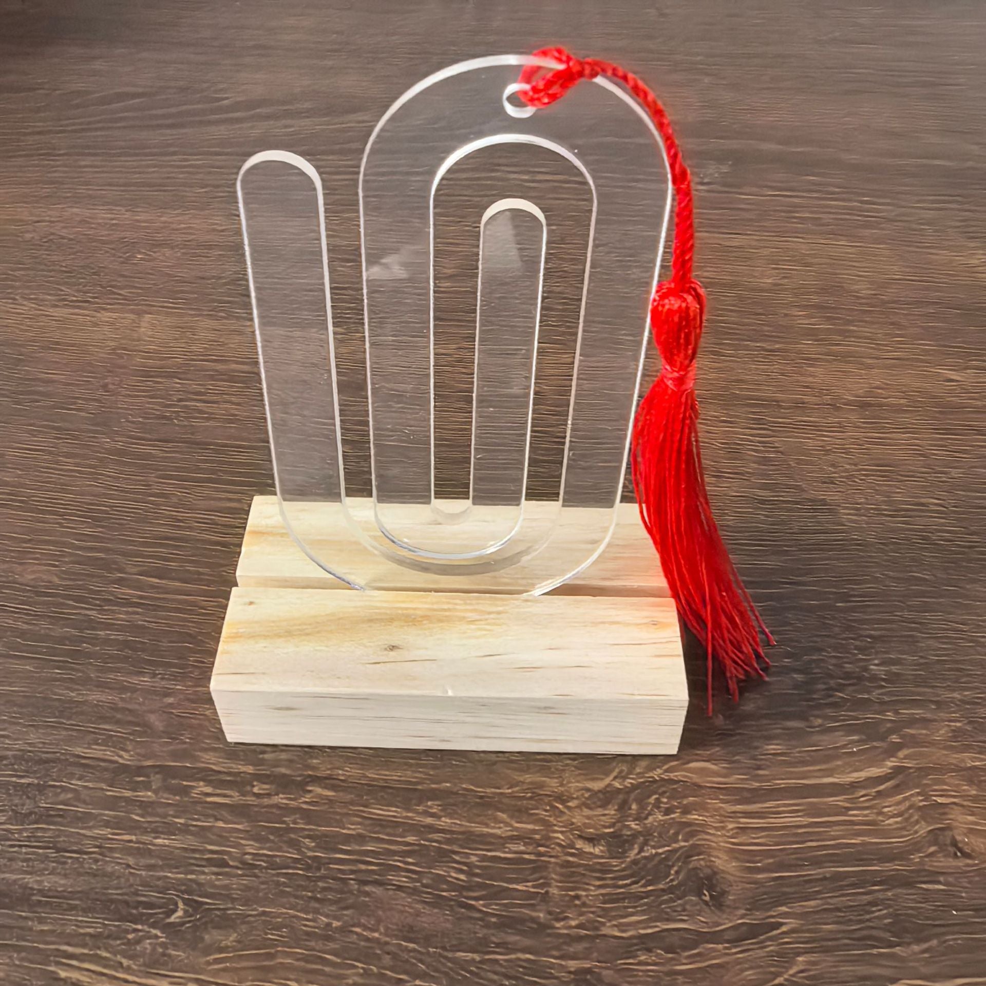 Wholesale 20pcs Blank unfinished transparent acrylic paper clip bookmark