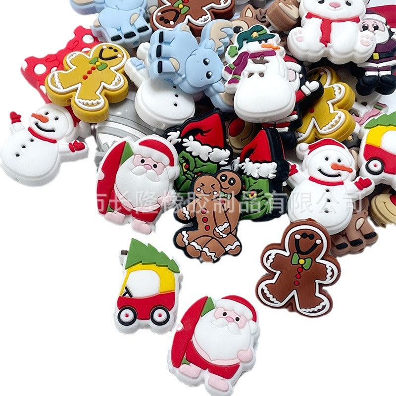 Wholesale 20pcs Christmas Silicone Cartoon Beads