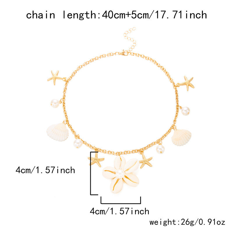 Wholesale Hand-woven shell flower necklace