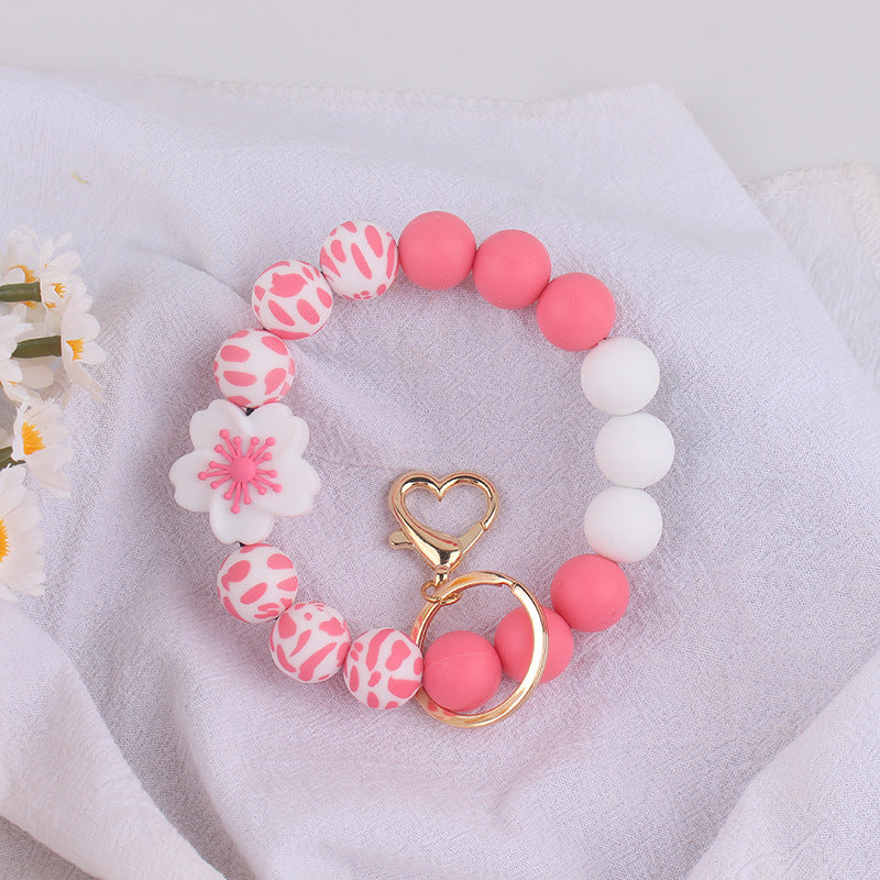 Wholesale Silicone Begonia Daisy Keychain Flower Bracelet