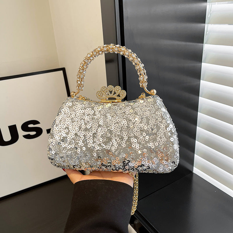 Wholesale pu leather sequined handbag