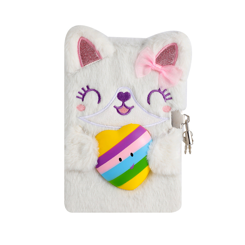 Wholesale Unzip Plush Notebook A5 Diary with Lock