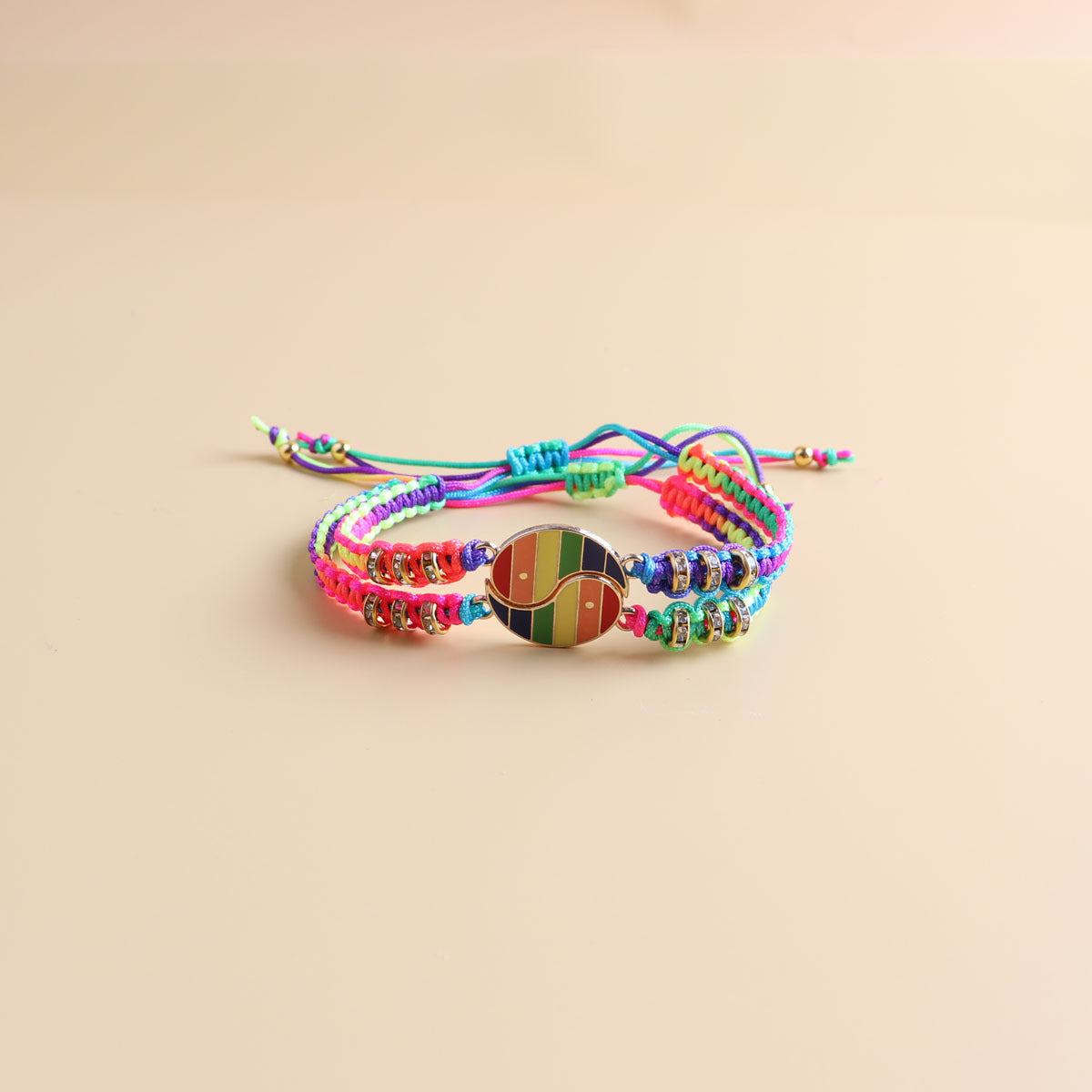Wholesale Rainbow Hand-woven Friendship Couple Bracelet