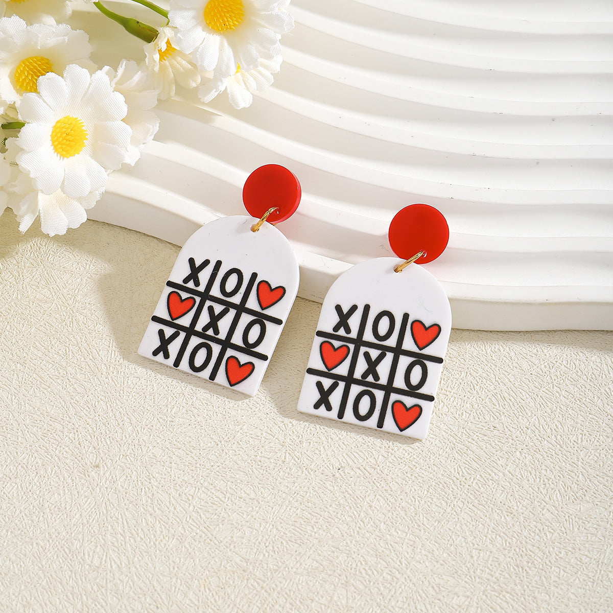 Wholesale Valentine' s Day Love Whale Wine Glass Letter Set Acrylic Earrings