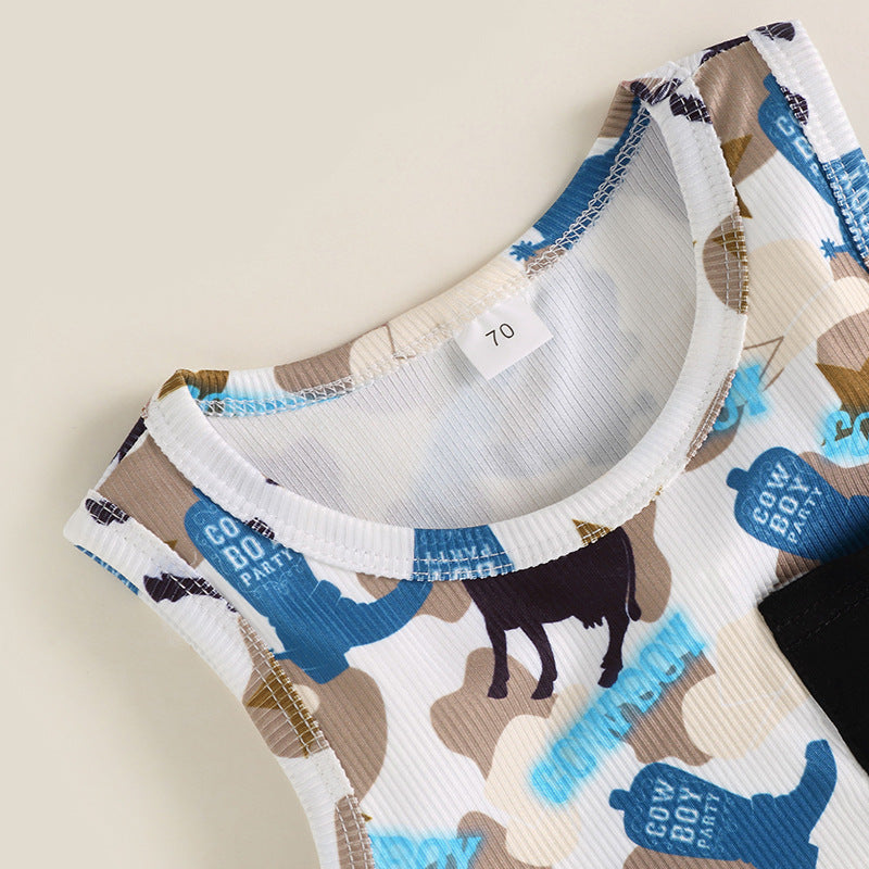 Wholesale Cotton Boys Cactus Jumpsuit