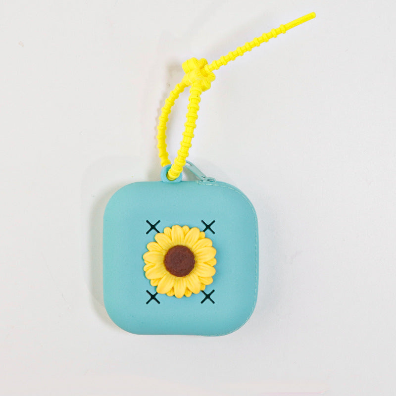 Wholesale Silicone Mini Cute Hole Portable DIY Portable Storage Coin Earphone Bag