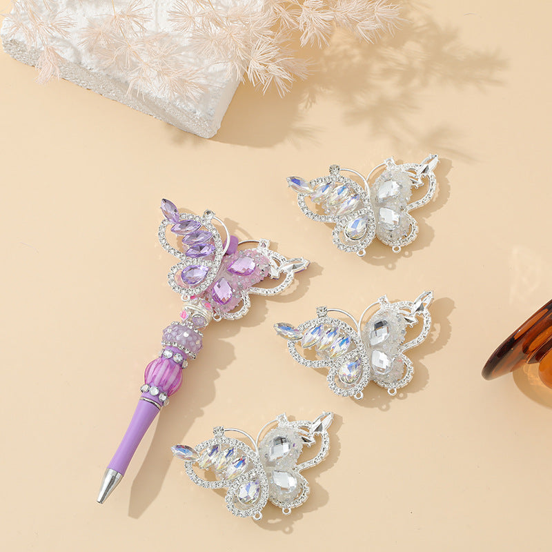 Wholesale 10pcs Heavy Industry Butterfly DIY Straight Hole Beads