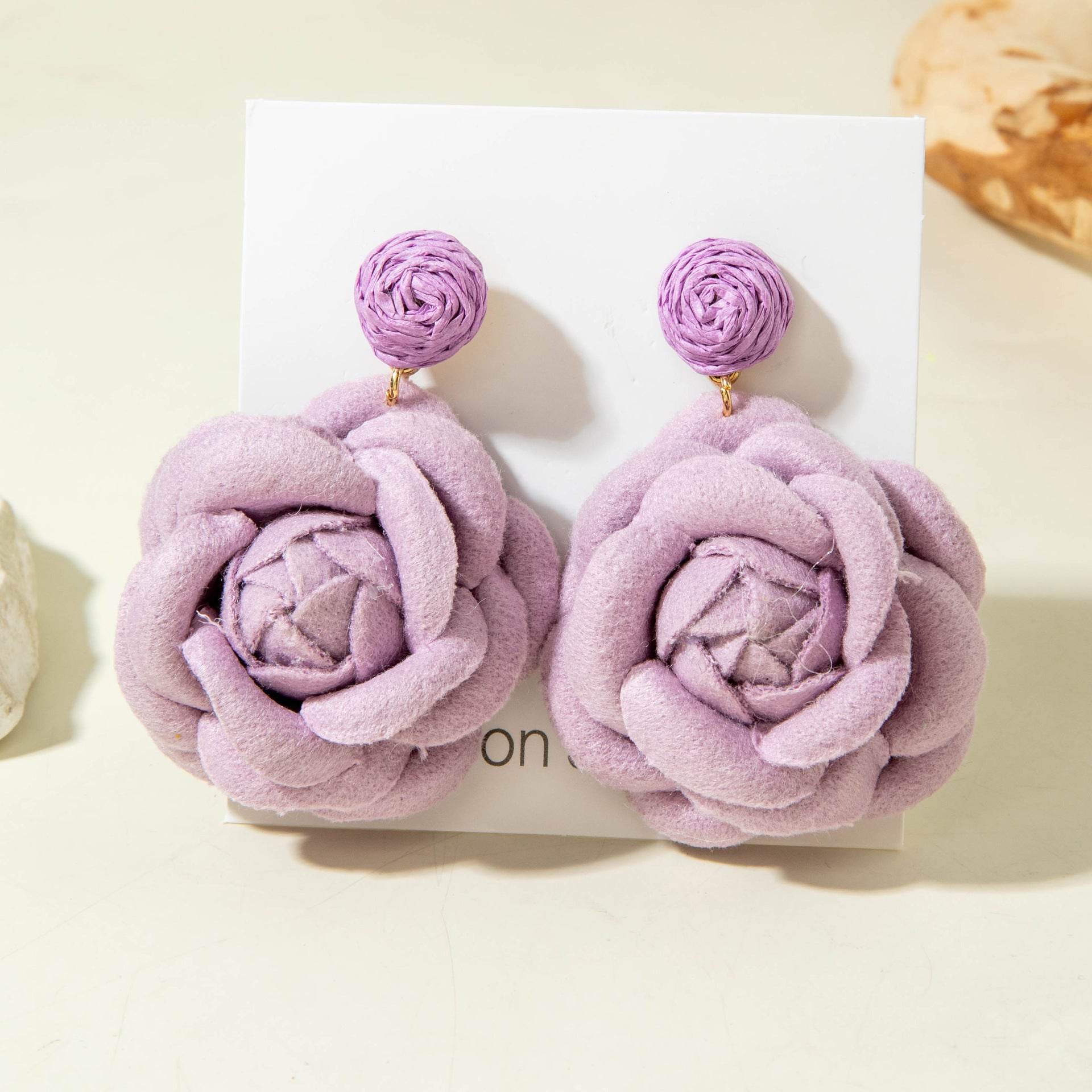 Wholesale Fresh and colorful floral Valentine' s Day earrings