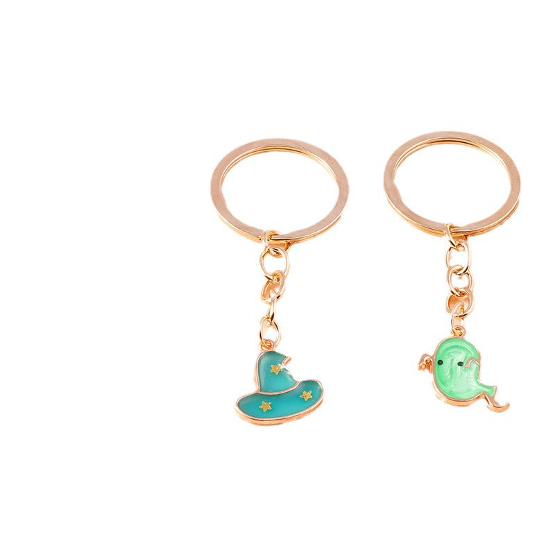 Wholesale Cartoon Halloween Cute Bat Pumpkin Hat Spooky Funny Keychain