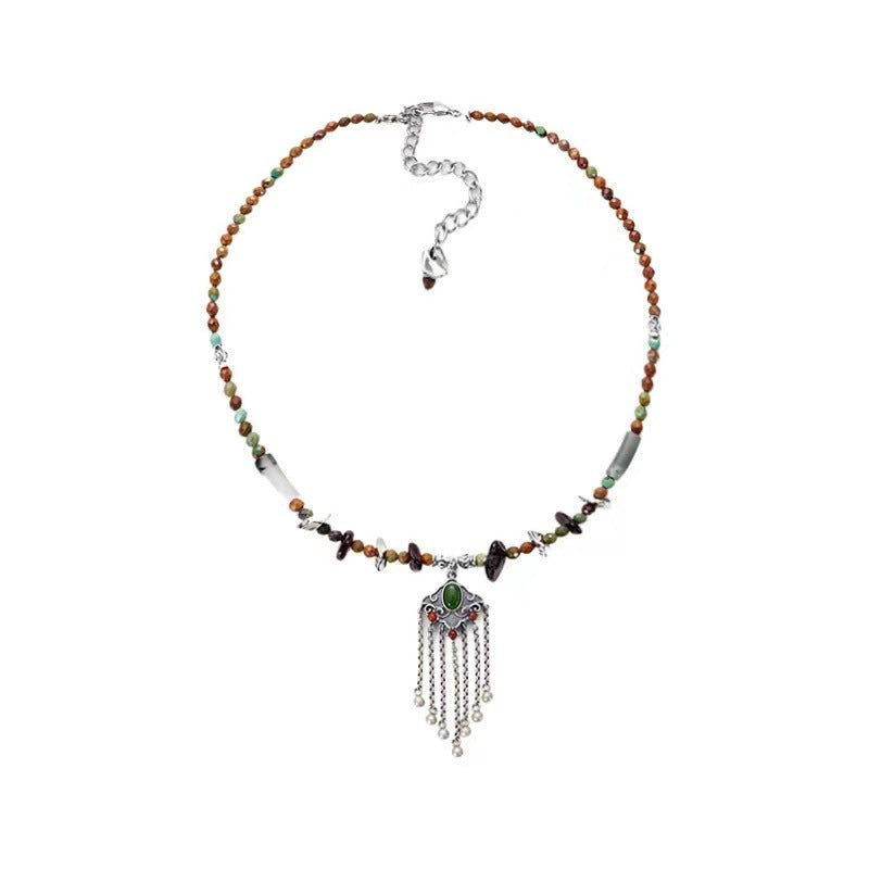 Wholesale Handmade Beaded Tibetan Style Vintage Tassels Necklaces