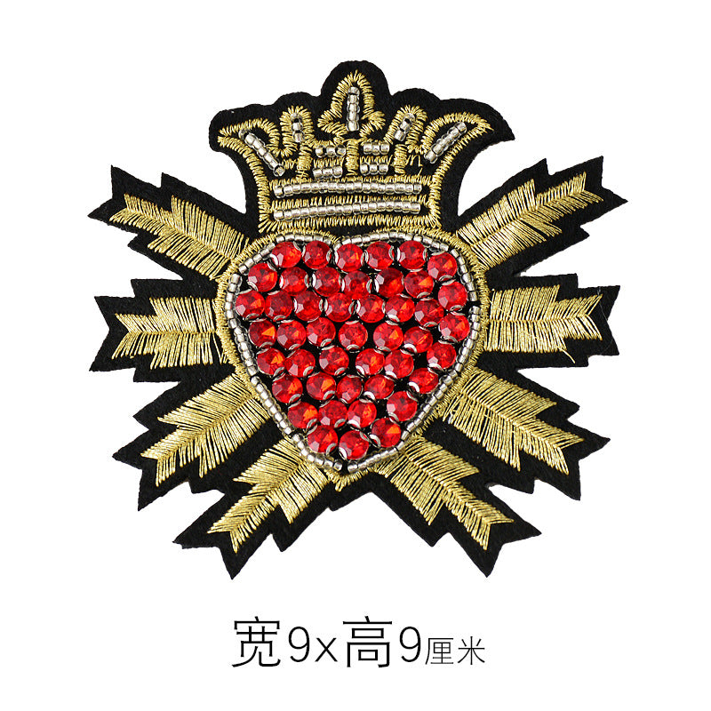 Wholesale DIY Handmade Beaded Heart-shaped Cross Cloth Patch Hat Clothing Decoration