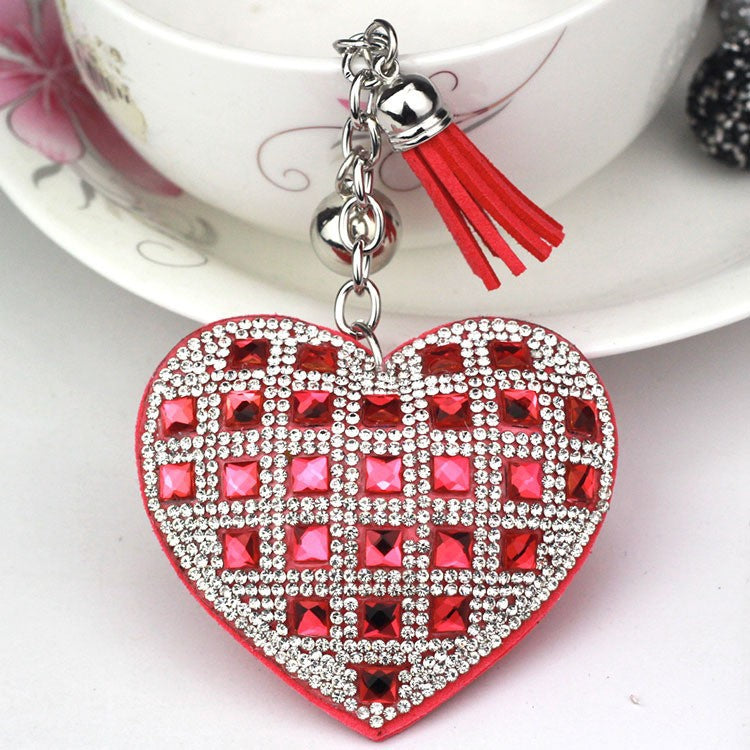 Wholesale 10PCS Diamond Heart Keychain