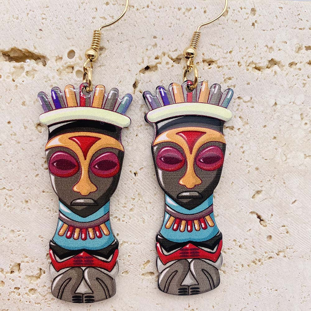 Pendientes acrílicos con estampado de cara pintada al por mayor