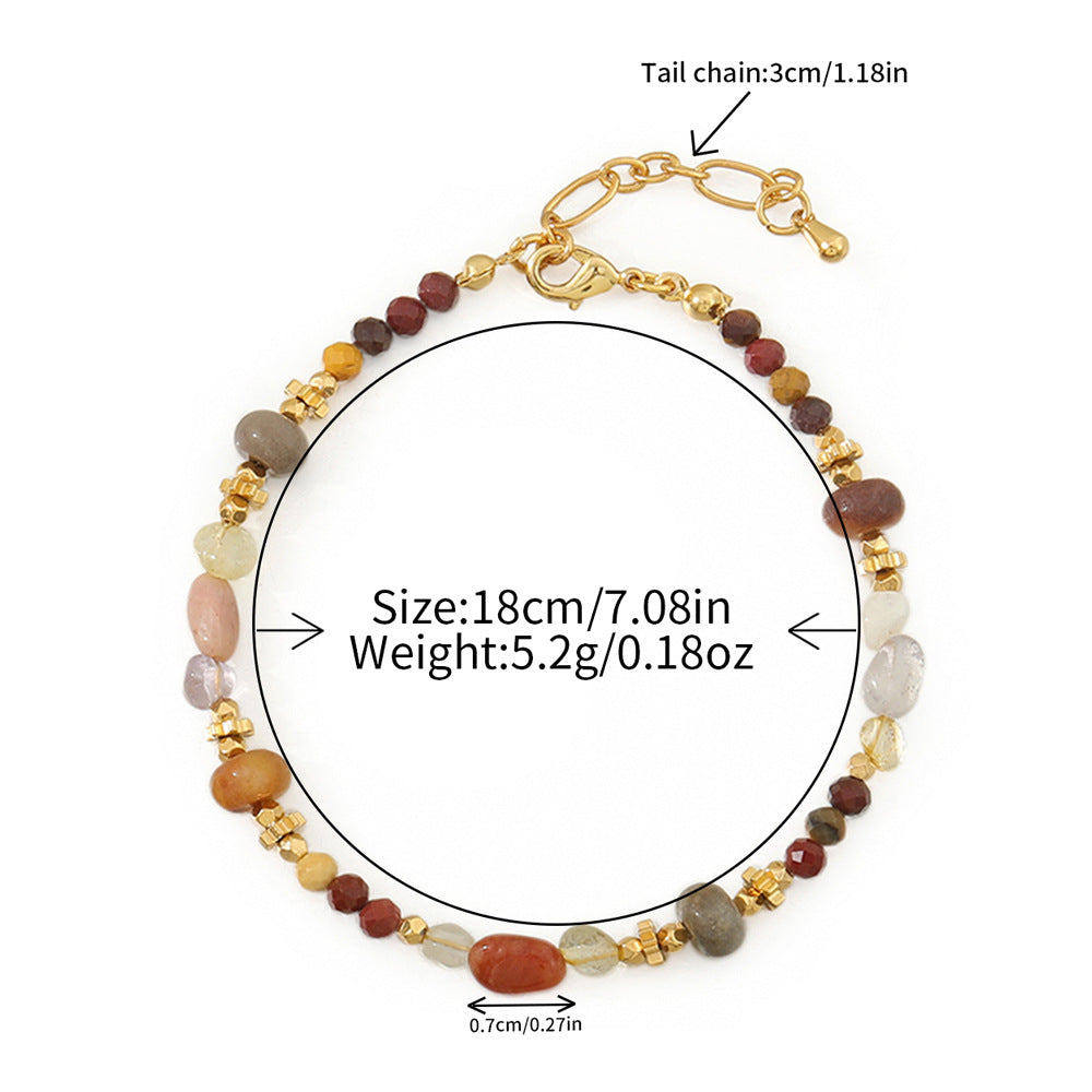 Wholesale Maillard Tiger Eye Stone Beaded Sweater Chain
