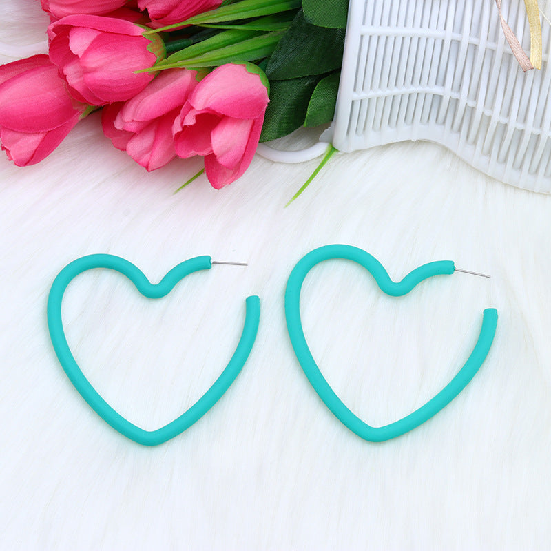 Wholesale Valentine's Day 12 Colors Big Heart Acrylic Earrings