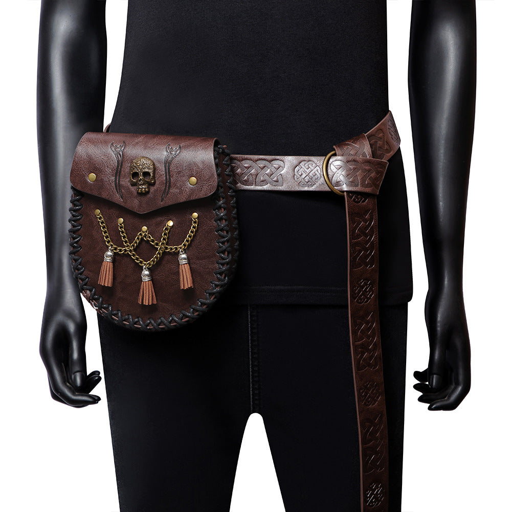 Wholesale PU Viking Style Medieval Knight European and American Retro Embossed Waist Bags