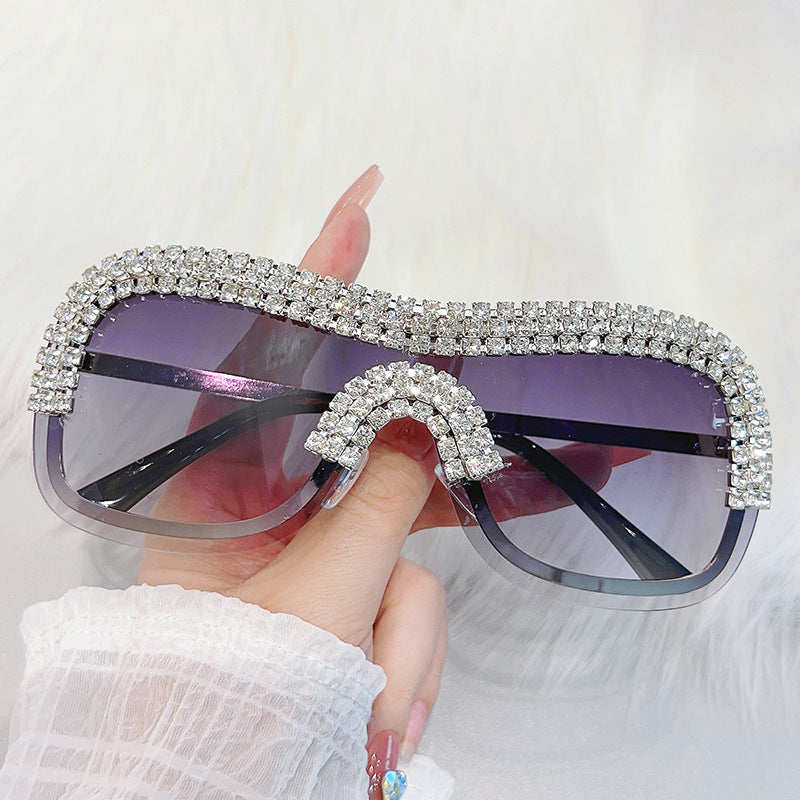 Wholesale Diamond Frameless Trimmed Diamond Sunglasses