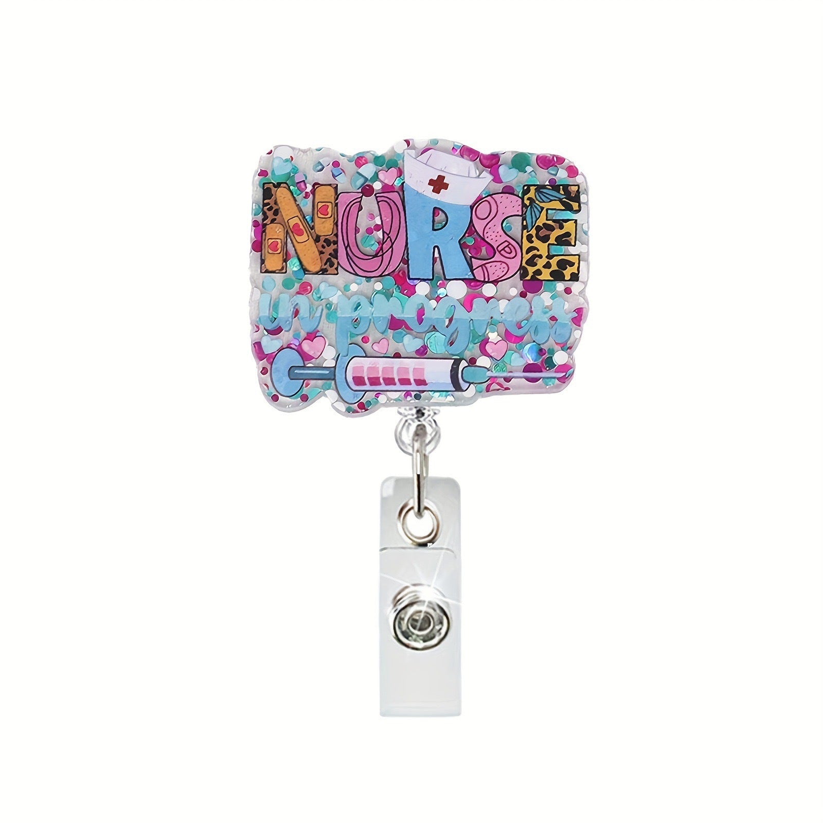 Wholesale  Hospital Staff Acrylic Badge Reel Doctor Nurse Organ Department Telescopic Easy Pull Buckle