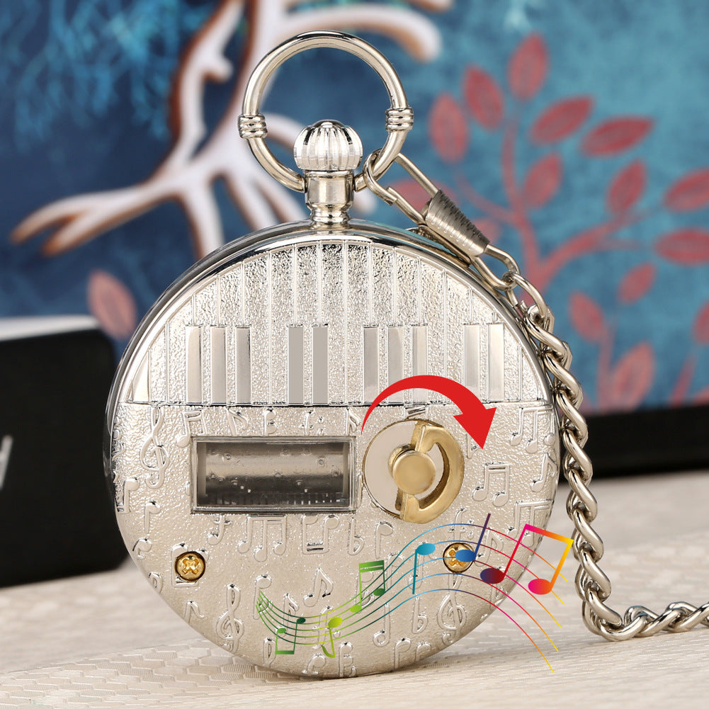Wholesale Creative quartz music Swan Lake music box pocket watch