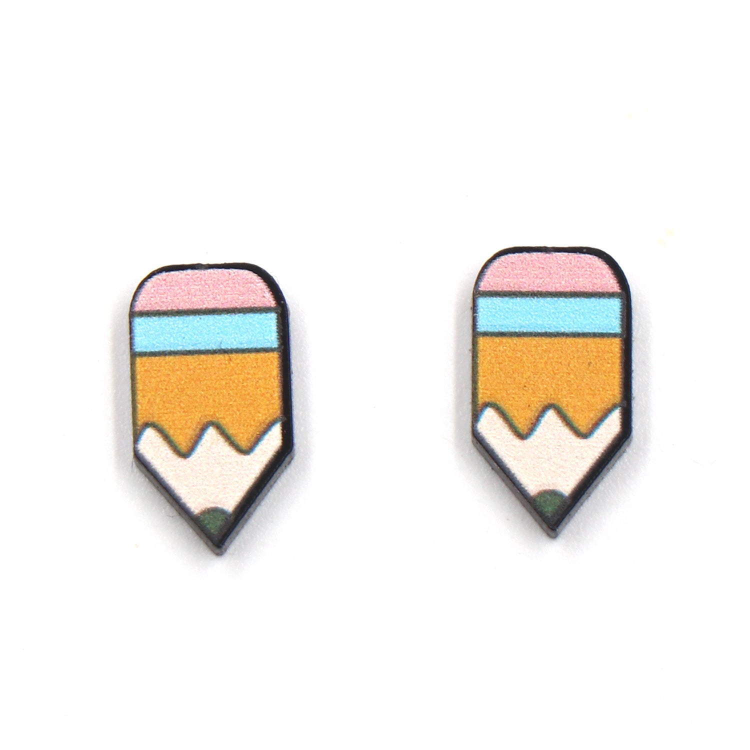 Wholesale Teacher Pencil Rainbow Acrylic Earrings