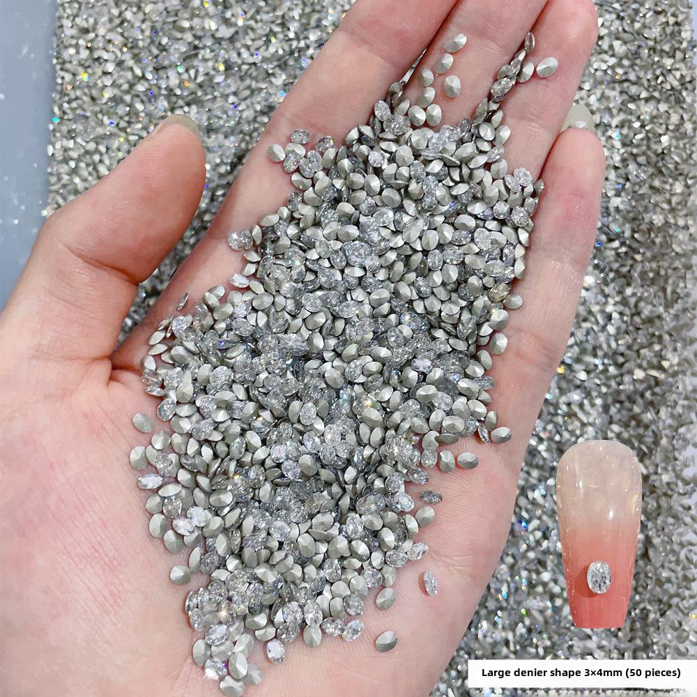Wholesale 50/1000/10000pcs nail art mini small pointed bottom zircon shaped diamond super flash mini white micro zircon nail decoration