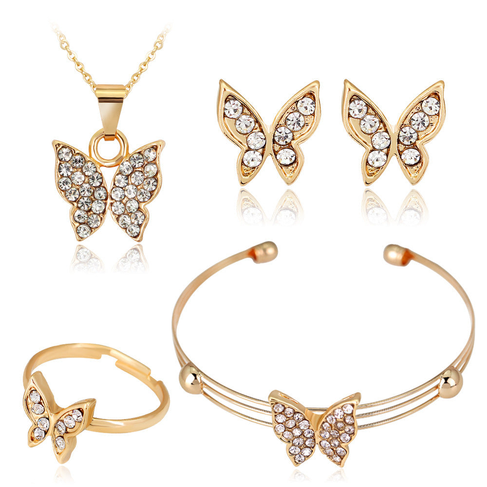 Wholesale Exquisite Crown Shaped Alloy Jewelry Set of Four Pieces